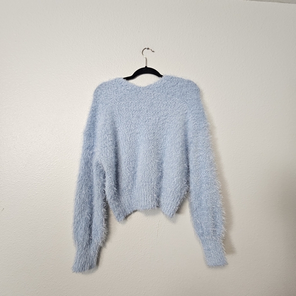 Major Fuzzy Sweatwr Cardigan Sz L - Picture 5 of 5